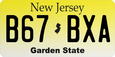 NJ license plate B67BXA