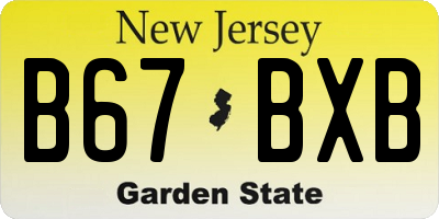 NJ license plate B67BXB