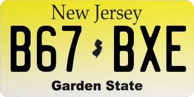 NJ license plate B67BXE