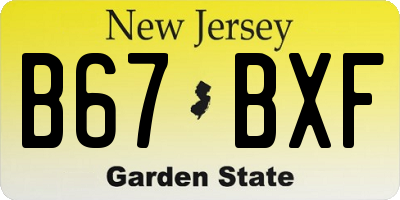 NJ license plate B67BXF