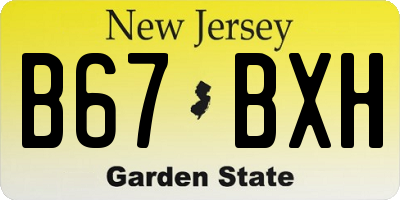 NJ license plate B67BXH