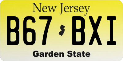 NJ license plate B67BXI