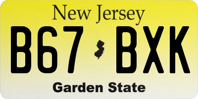 NJ license plate B67BXK