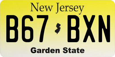 NJ license plate B67BXN