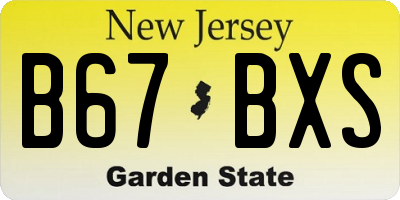 NJ license plate B67BXS