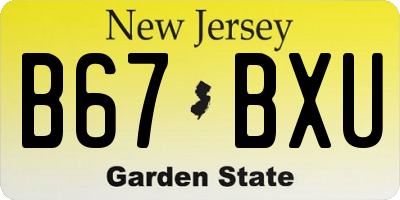 NJ license plate B67BXU