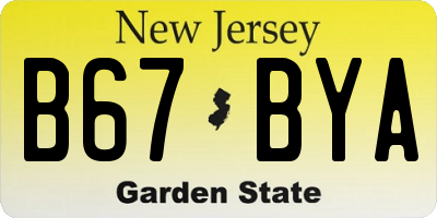 NJ license plate B67BYA