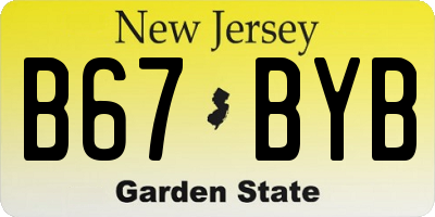 NJ license plate B67BYB