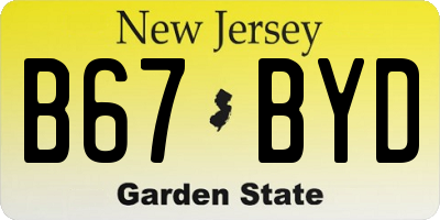 NJ license plate B67BYD