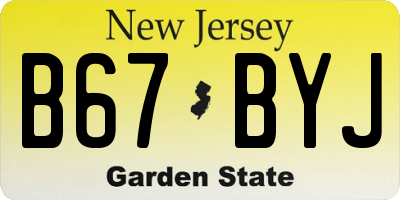 NJ license plate B67BYJ