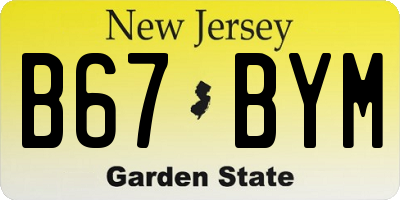 NJ license plate B67BYM