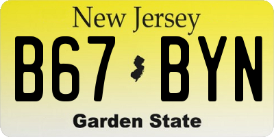 NJ license plate B67BYN