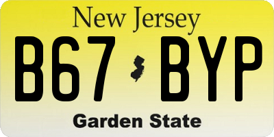 NJ license plate B67BYP