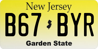 NJ license plate B67BYR