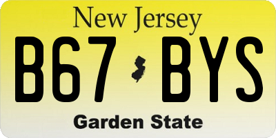 NJ license plate B67BYS