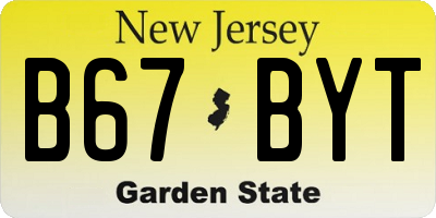 NJ license plate B67BYT