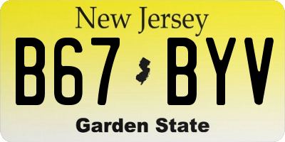NJ license plate B67BYV