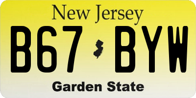 NJ license plate B67BYW