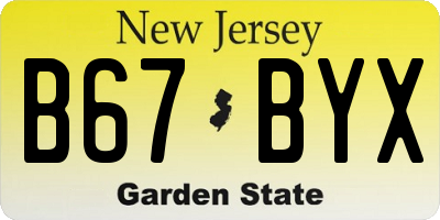 NJ license plate B67BYX