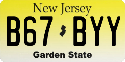 NJ license plate B67BYY