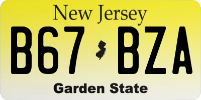 NJ license plate B67BZA