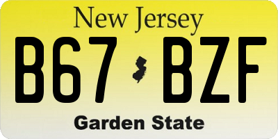 NJ license plate B67BZF