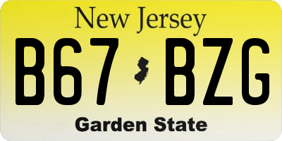 NJ license plate B67BZG
