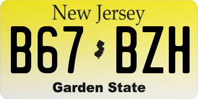 NJ license plate B67BZH