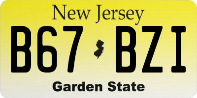 NJ license plate B67BZI