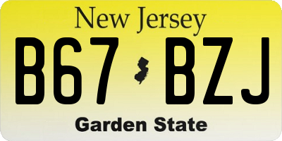 NJ license plate B67BZJ