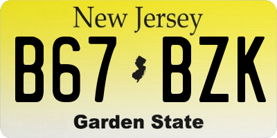 NJ license plate B67BZK