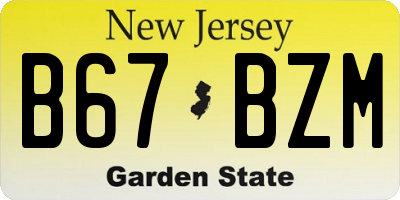NJ license plate B67BZM