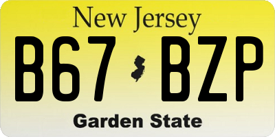 NJ license plate B67BZP