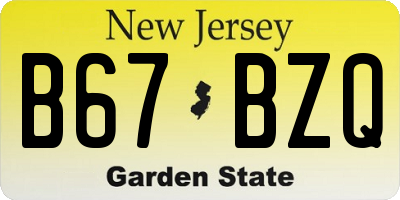 NJ license plate B67BZQ