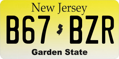 NJ license plate B67BZR