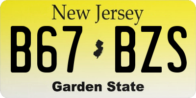 NJ license plate B67BZS