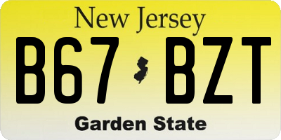 NJ license plate B67BZT
