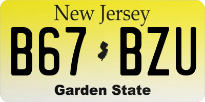NJ license plate B67BZU