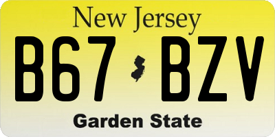NJ license plate B67BZV