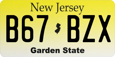 NJ license plate B67BZX