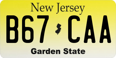 NJ license plate B67CAA