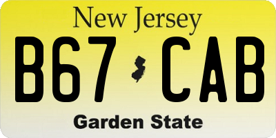 NJ license plate B67CAB