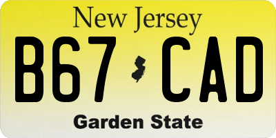 NJ license plate B67CAD