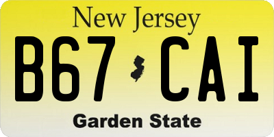 NJ license plate B67CAI