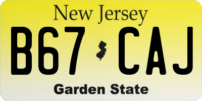 NJ license plate B67CAJ
