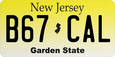 NJ license plate B67CAL