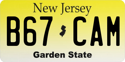 NJ license plate B67CAM
