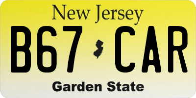 NJ license plate B67CAR
