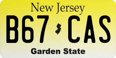 NJ license plate B67CAS
