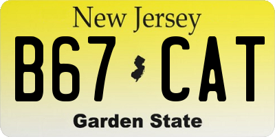NJ license plate B67CAT